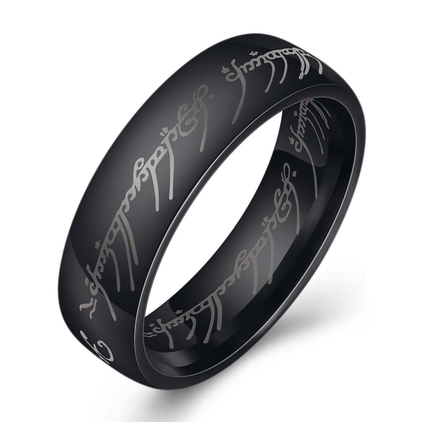 The Lord of the Rings Unisex Edelstahlring im Plain-Circle-Design
