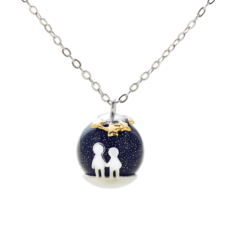 S925 Sterlingsilber Halskette „Accompany You See Stars“