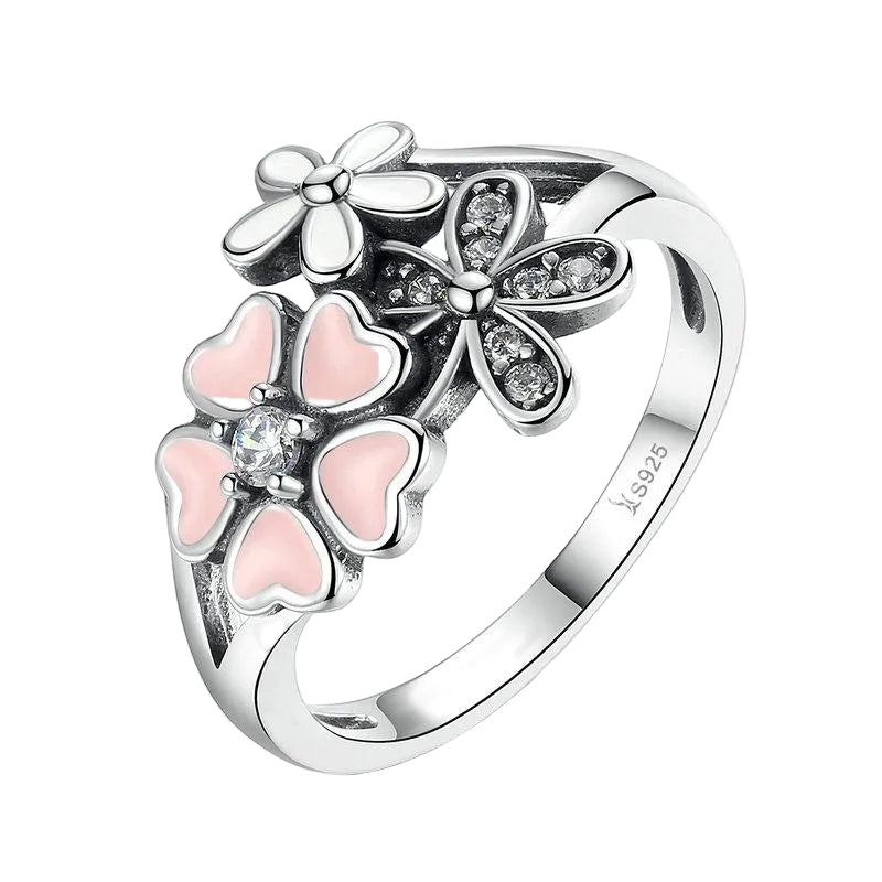 Anello floreale BAMOER in argento S925