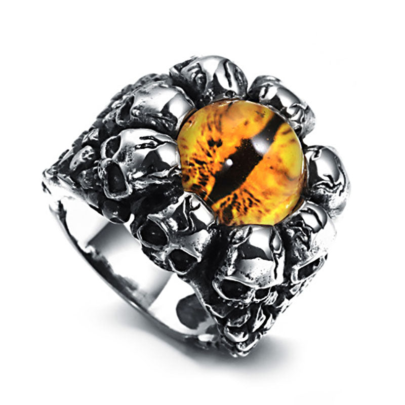 Gothic Herrenring aus 316L Edelstahl mit Totenkopf
