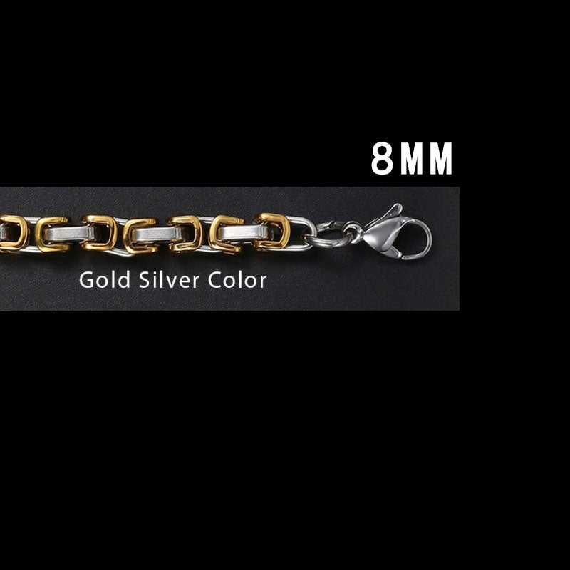 Collana a maglie a scatola bizantina in acciaio inossidabile