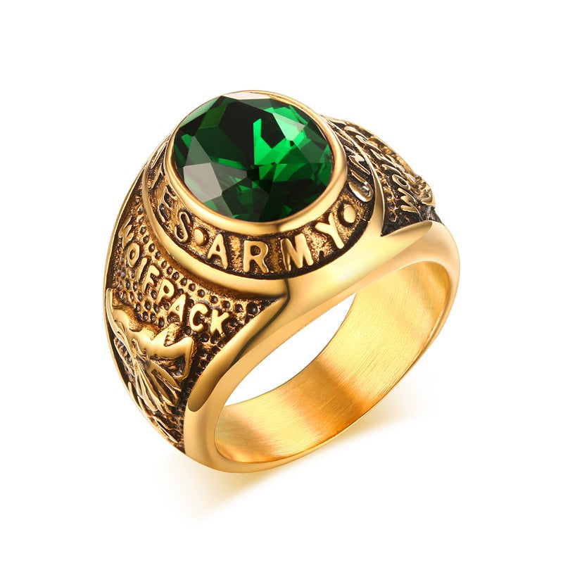 US Army Ring mit IP-Goldbeschichtung