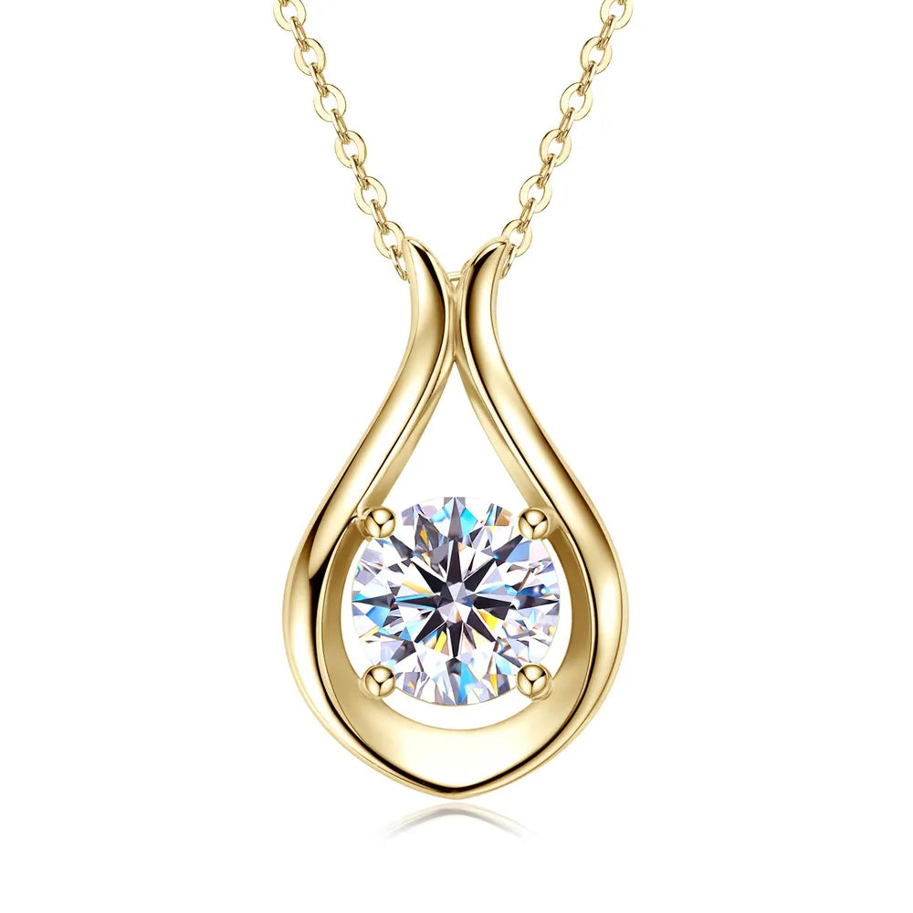 Collana con pendente in moissanite da 2 carati in argento sterling 925