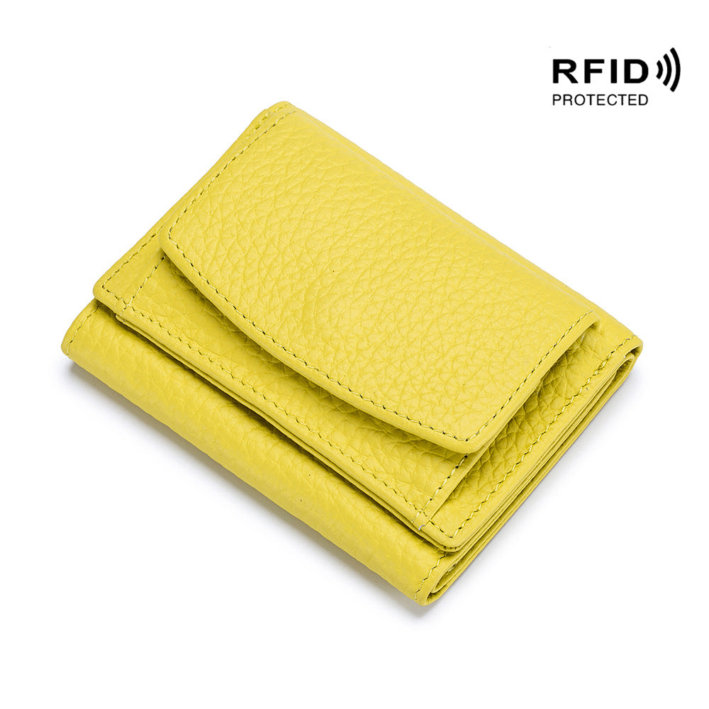 Portefeuille compact unisexe en cuir