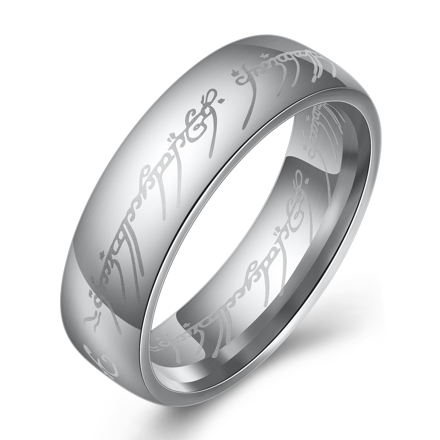 The Lord of the Rings Unisex Edelstahlring im Plain-Circle-Design