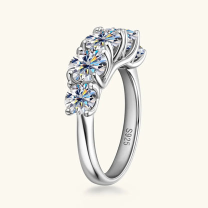 Luxuriöser Moissanit-Ring aus 925 Sterling Silber