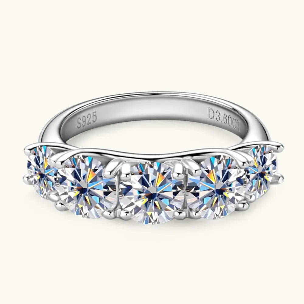 Luxuriöser Moissanit-Ring aus 925 Sterling Silber