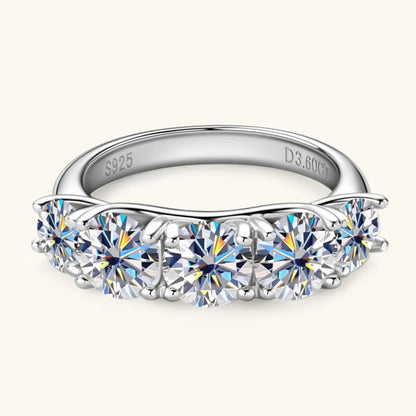 Luxuriöser Moissanit-Ring aus 925 Sterling Silber