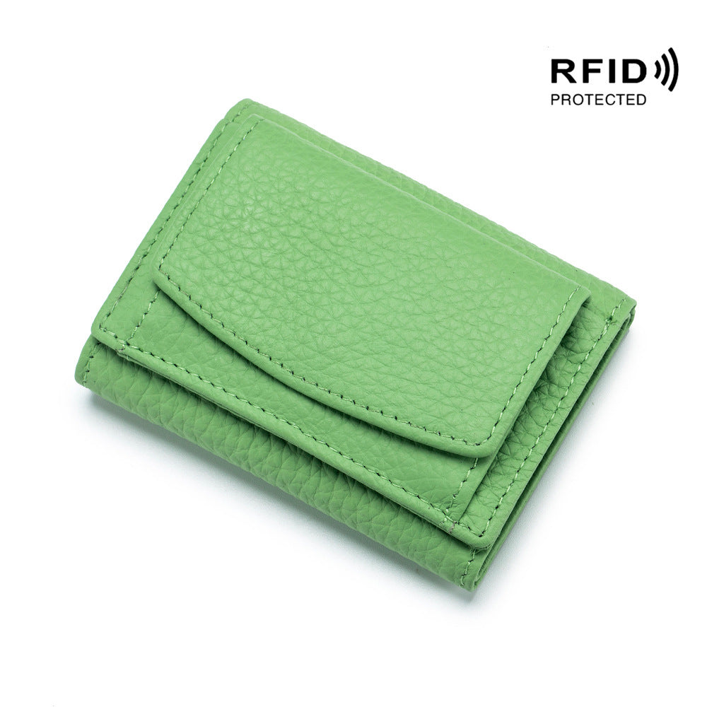 Portefeuille compact unisexe en cuir