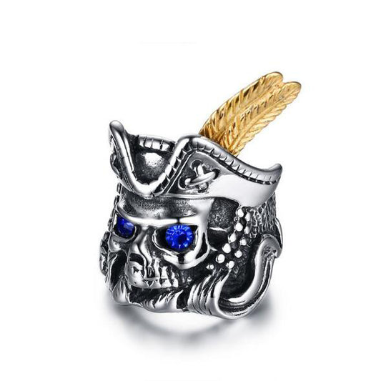 Rhinestone Ghost Head Ring