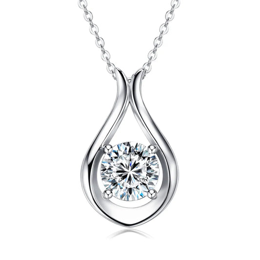 Collana con pendente in moissanite da 2 carati in argento sterling 925