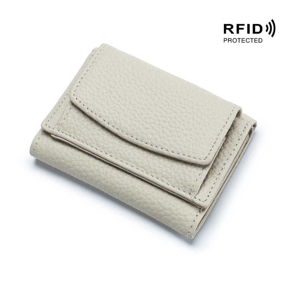 Portefeuille compact unisexe en cuir