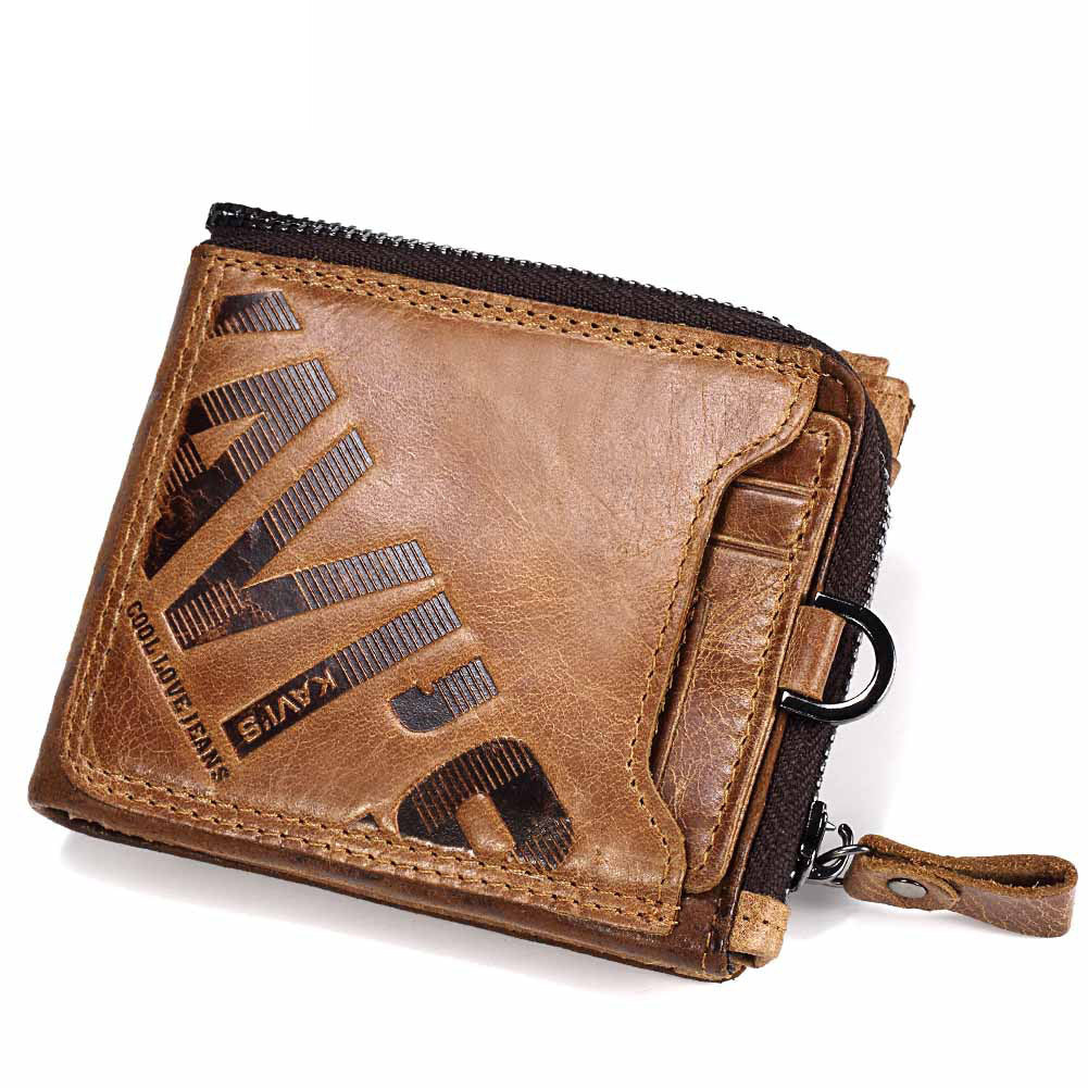 Portefeuille pour homme en cuir de vachette véritable