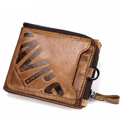 Portefeuille pour homme en cuir de vachette véritable
