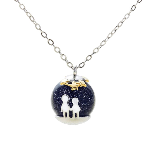 S925 Sterlingsilber Halskette „Accompany You See Stars“