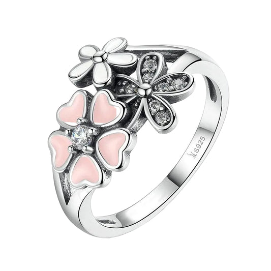 Anello floreale BAMOER in argento S925