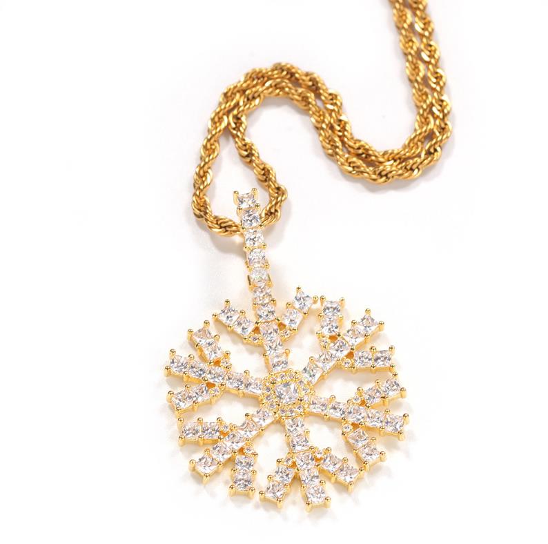 Snowflake Anhänger Halskette aus 316L Edelstahl