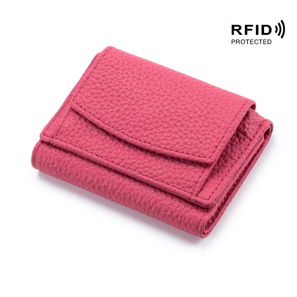 Portefeuille compact unisexe en cuir