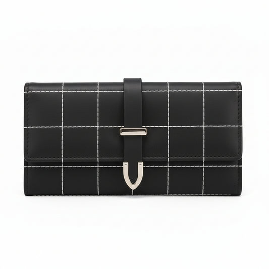 AOEO portafoglio lungo da donna fantasia scozzese