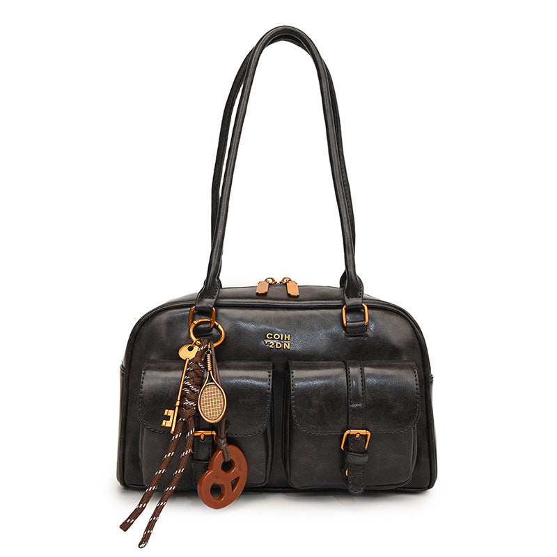 Retro Boston Bag aus PU-Leder