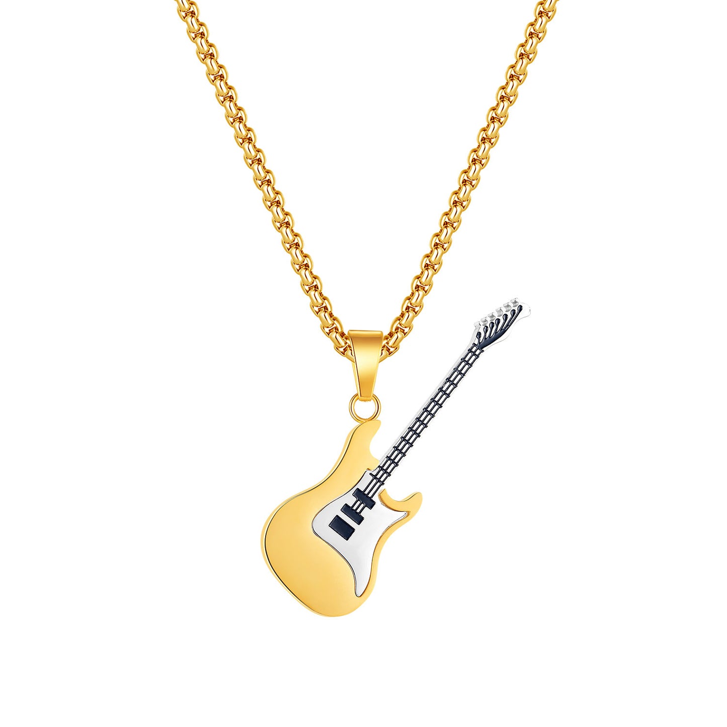 Hip-Hop Herren Halskette mit Gitarren-Anhänger