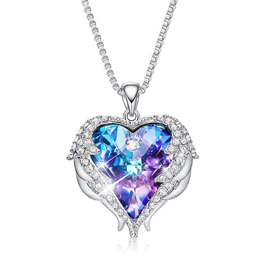 Schmuckset mit Engelsflügeln aus Swarovski Kristallen