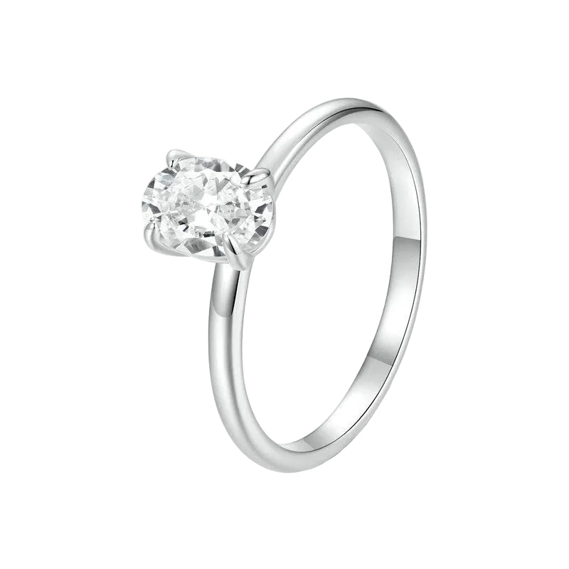 Ovaler 1 Karat Moissanit Ring aus 925 Silber
