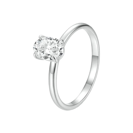 Ovaler 1 Karat Moissanit Ring aus 925 Silber