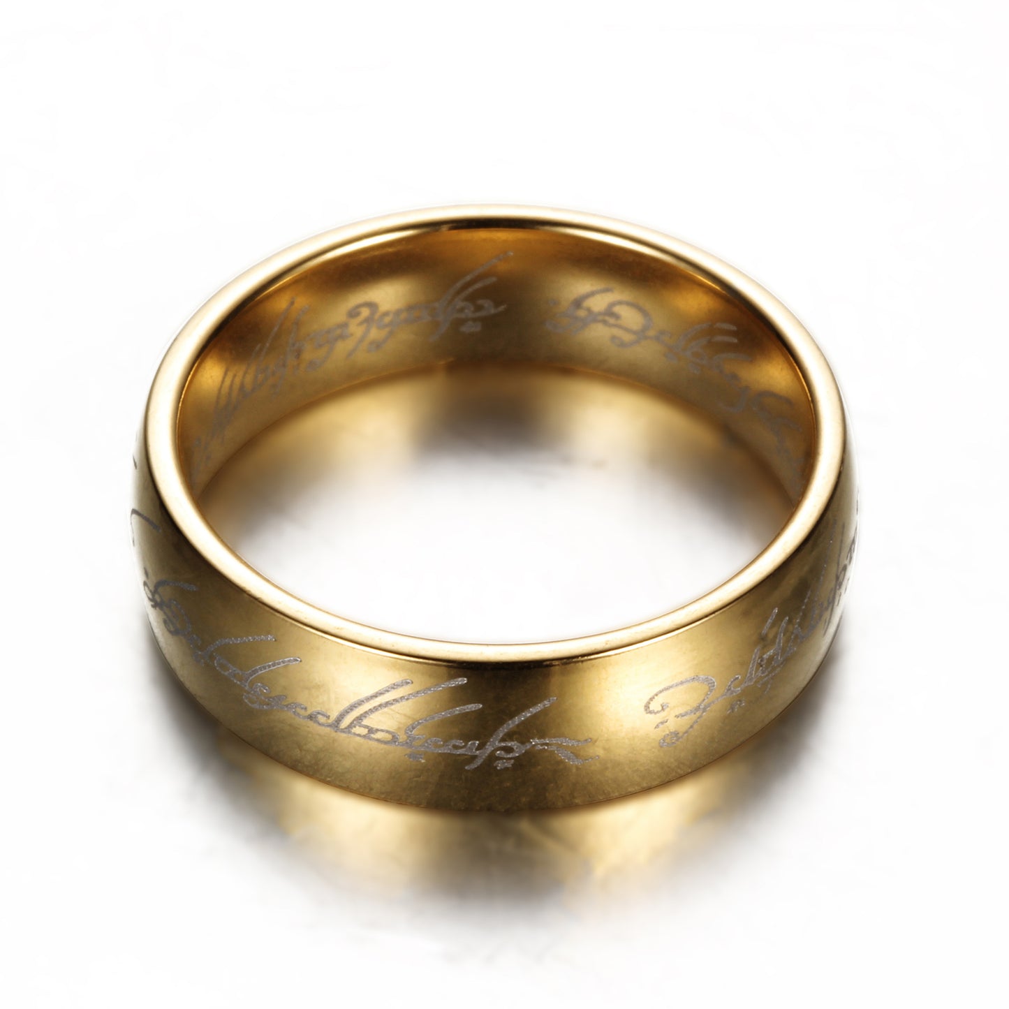 The Lord of the Rings Unisex Edelstahlring im Plain-Circle-Design