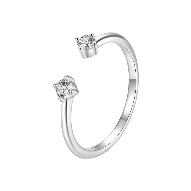 Offener Moissanit-Ring aus 925 Sterling Silber