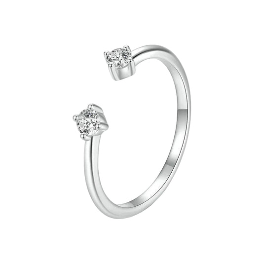 Offener Moissanit-Ring aus 925 Sterling Silber