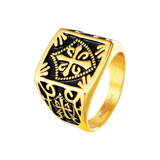 Ring aus Edelstahl in Gold