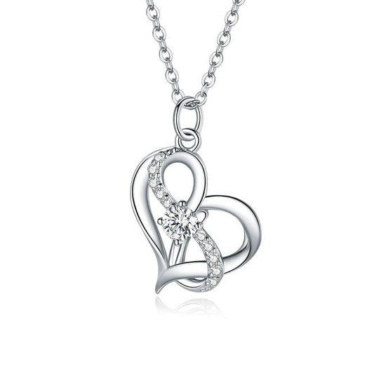 S925 Silber Halskette mit Herzanhänger