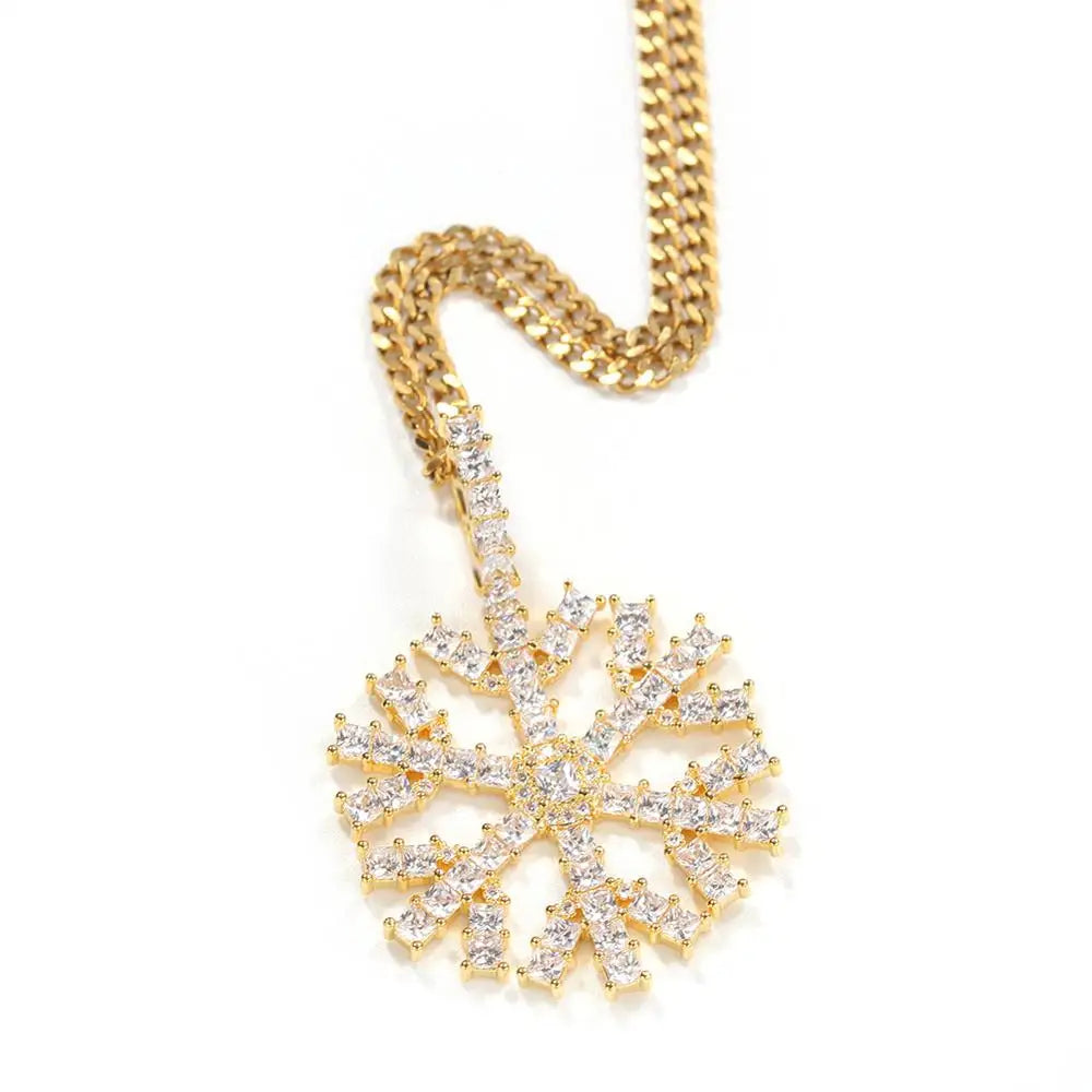 Snowflake Anhänger Halskette aus 316L Edelstahl