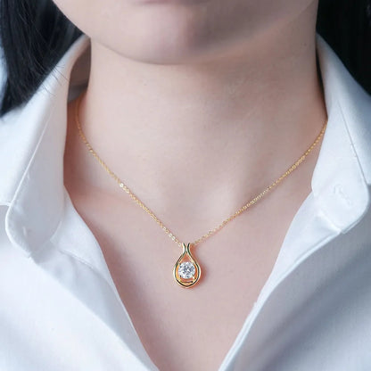 Collana con pendente in moissanite da 2 carati in argento sterling 925