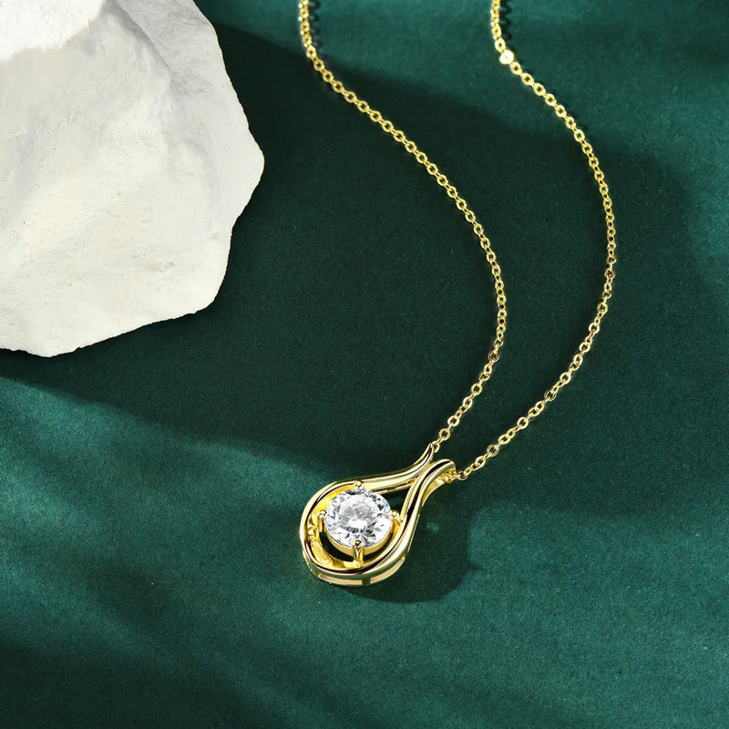 Collana con pendente in moissanite da 2 carati in argento sterling 925
