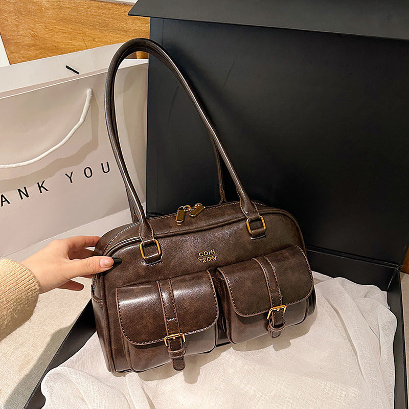 Retro Boston Bag aus PU-Leder