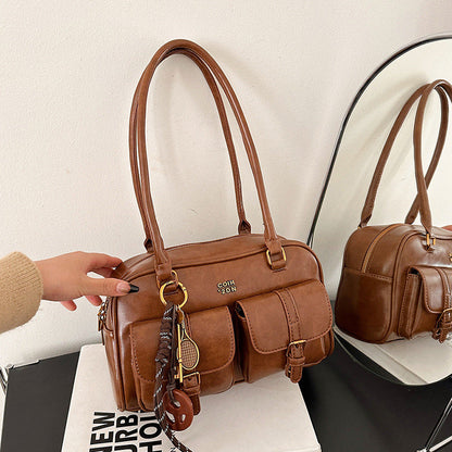Retro Boston Bag aus PU-Leder