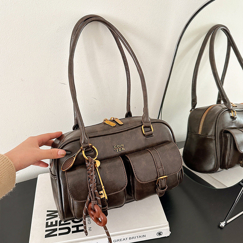 Retro Boston Bag aus PU-Leder