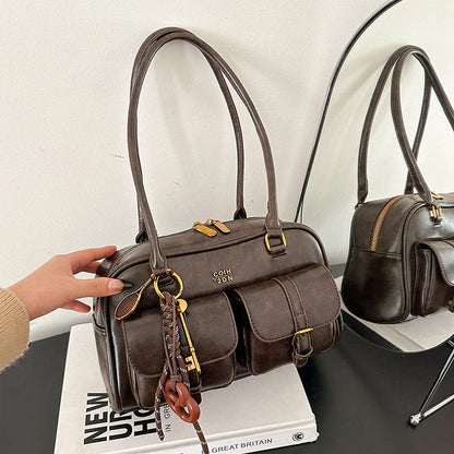 Retro Boston Bag aus PU-Leder