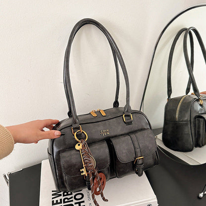 Retro Boston Bag aus PU-Leder