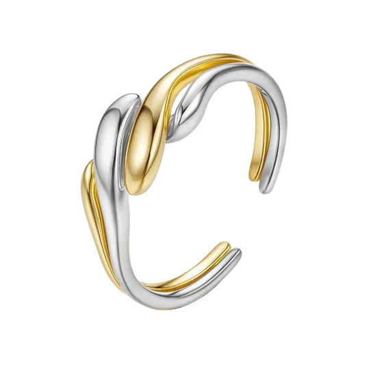 Wellenförmiger Damenring aus 925 Sterling Silber